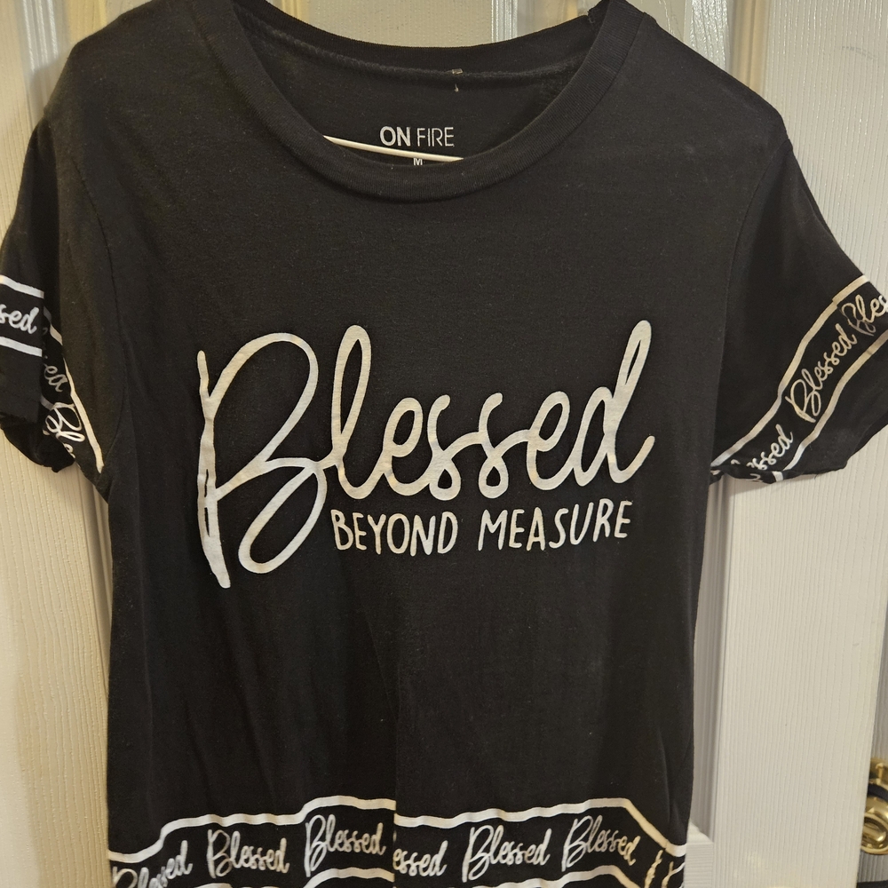 On Fire Black and White 'Blessed Beyond Measure' Tee